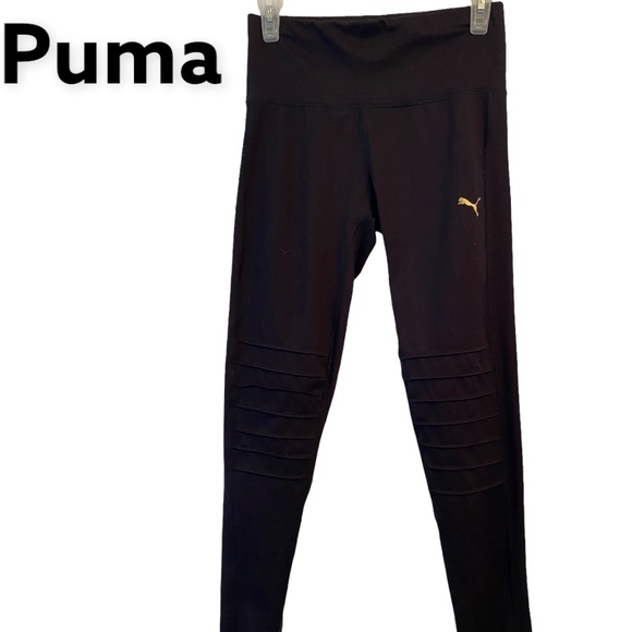 Puma Moto Mesh Black leggings M - Picture 1 of 8